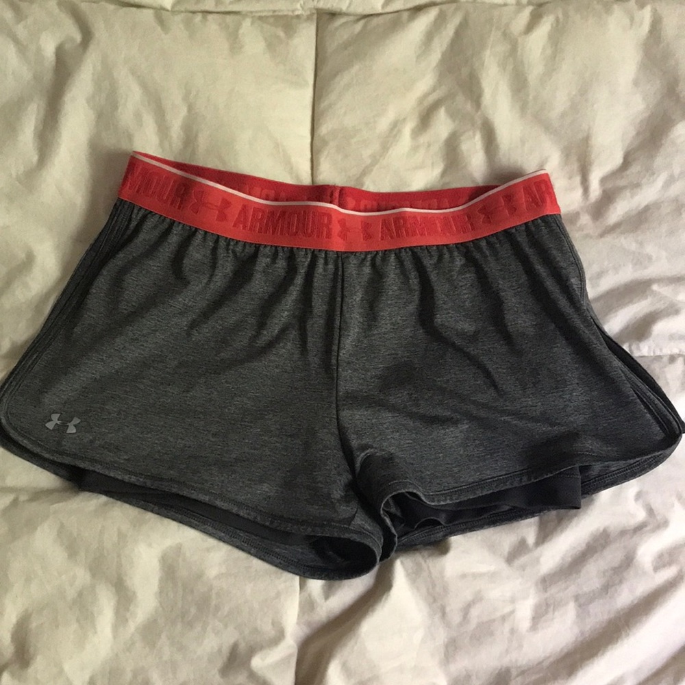 Gray Marled 2 in 1 Workout Shorts